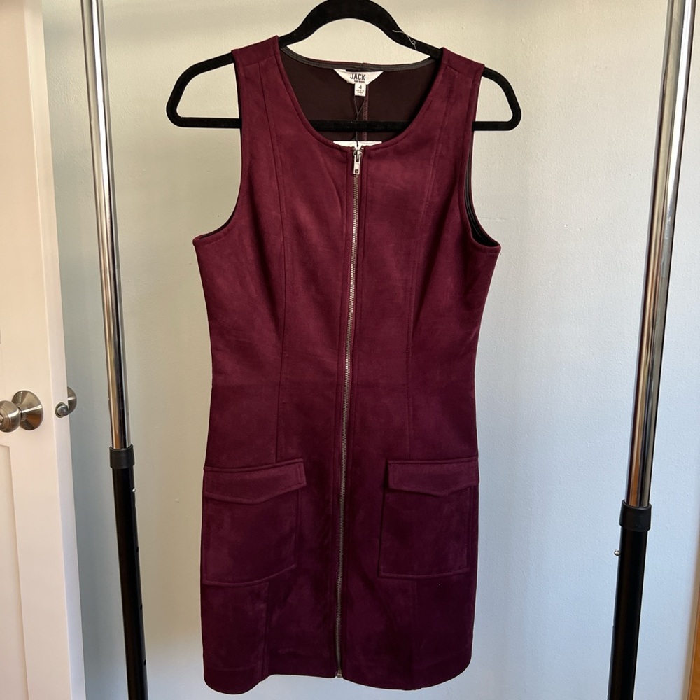 Burgundy Suede Mini Dress